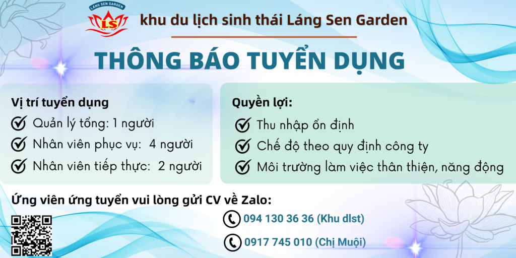 Láng Sen Garden tuyển dụng